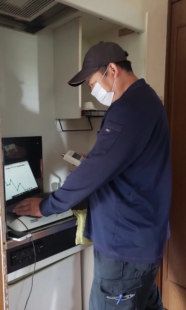 ＰＣで臭気の状態をチェック