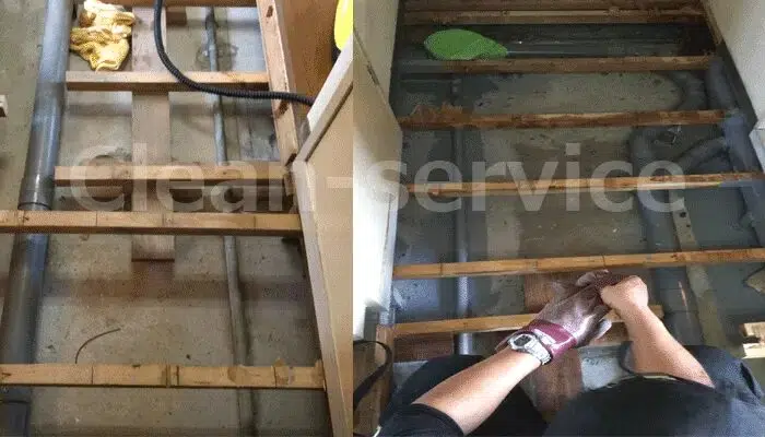 床下洗浄と消毒