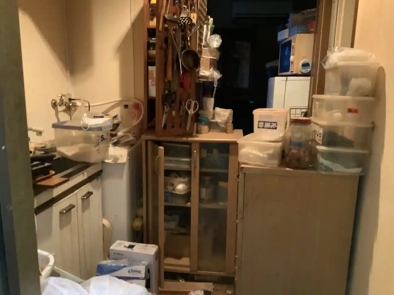 板橋区の賃貸マンションで孤独死が発生した居室の様子