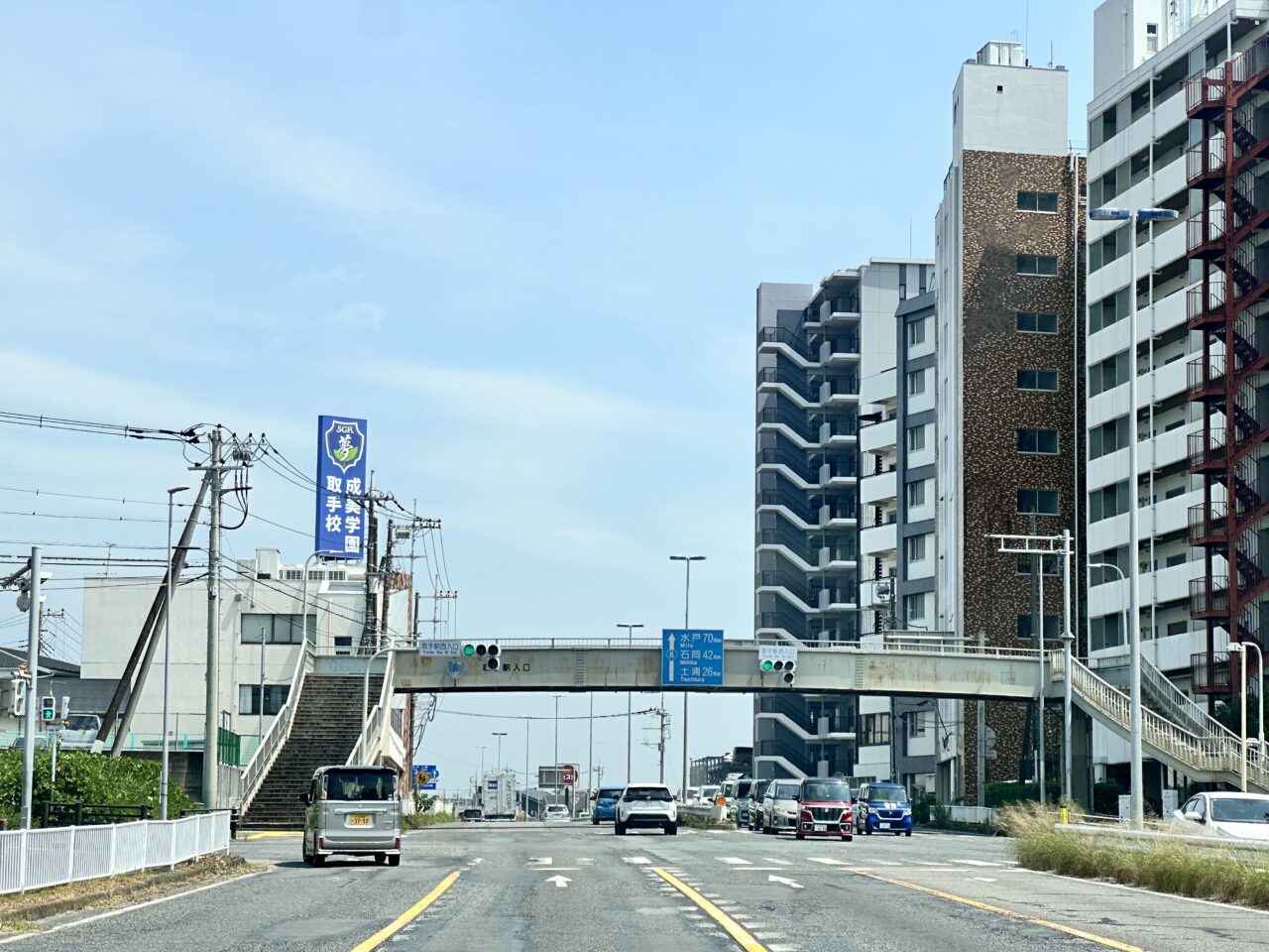 茨城県取手市の講演会に向かう時の車内から撮った様子