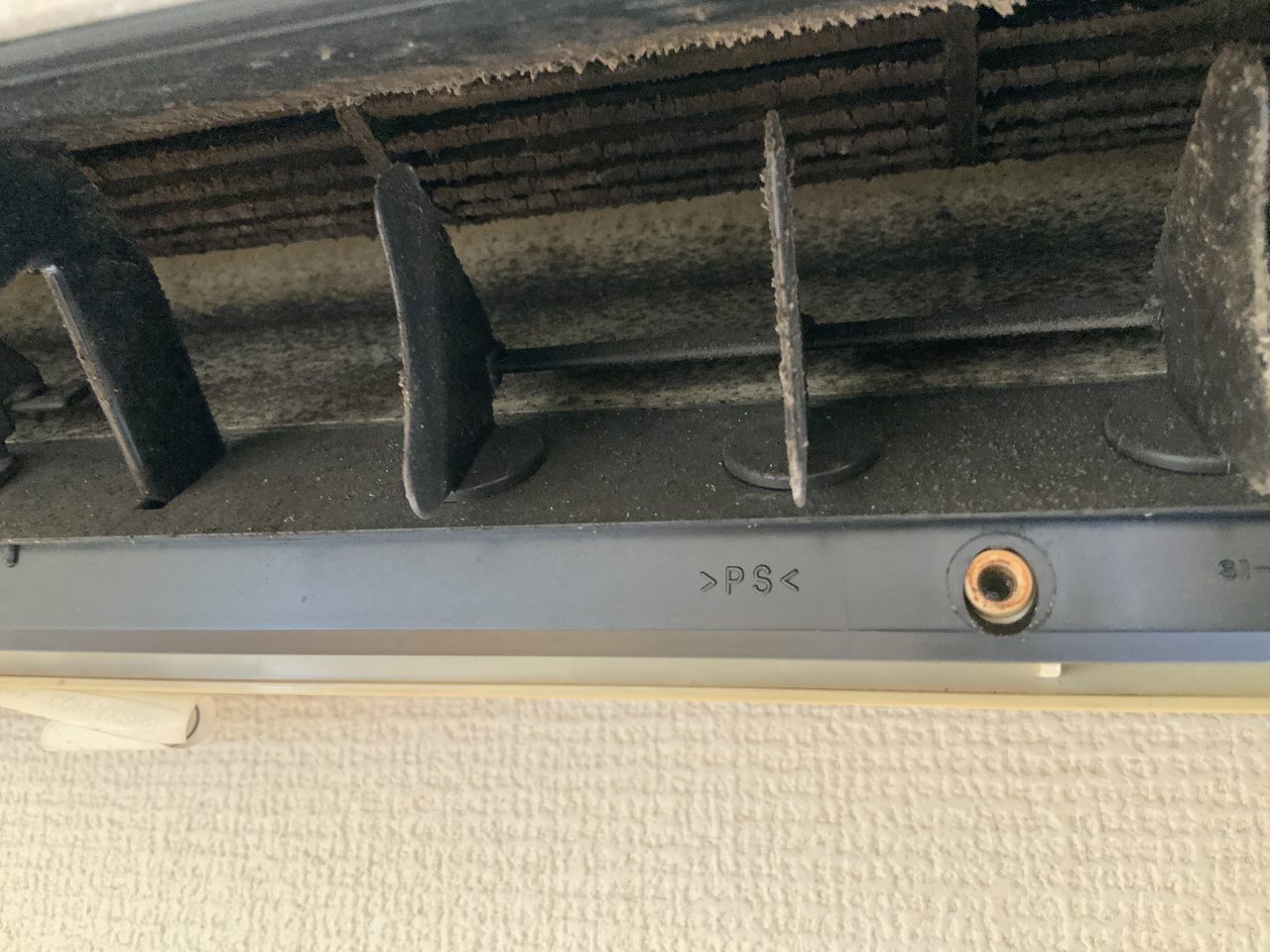 エアコン内部の熱交換器に繁殖したカビ