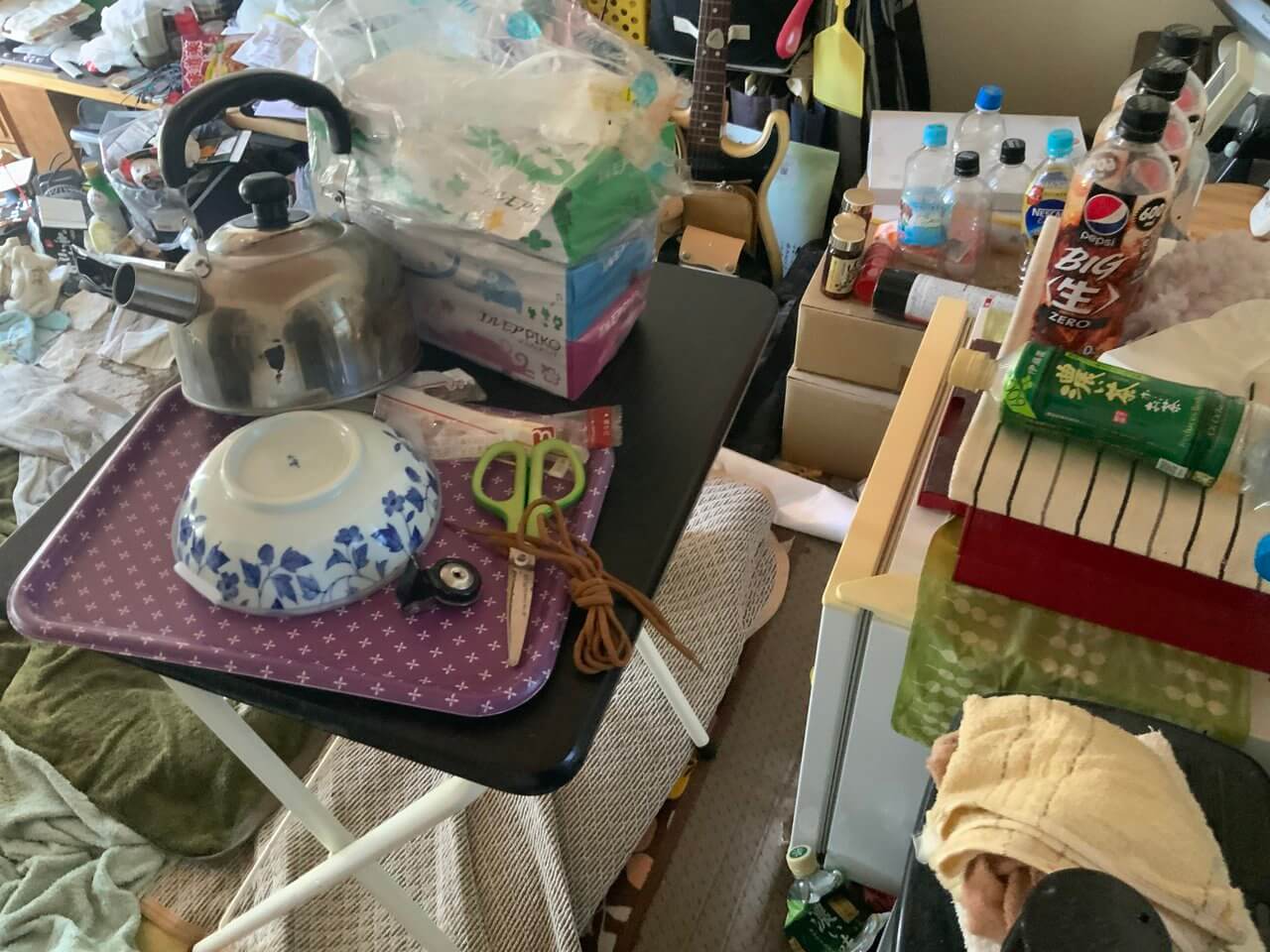 笠間市のアパートで故人が孤独死していた部屋の様子