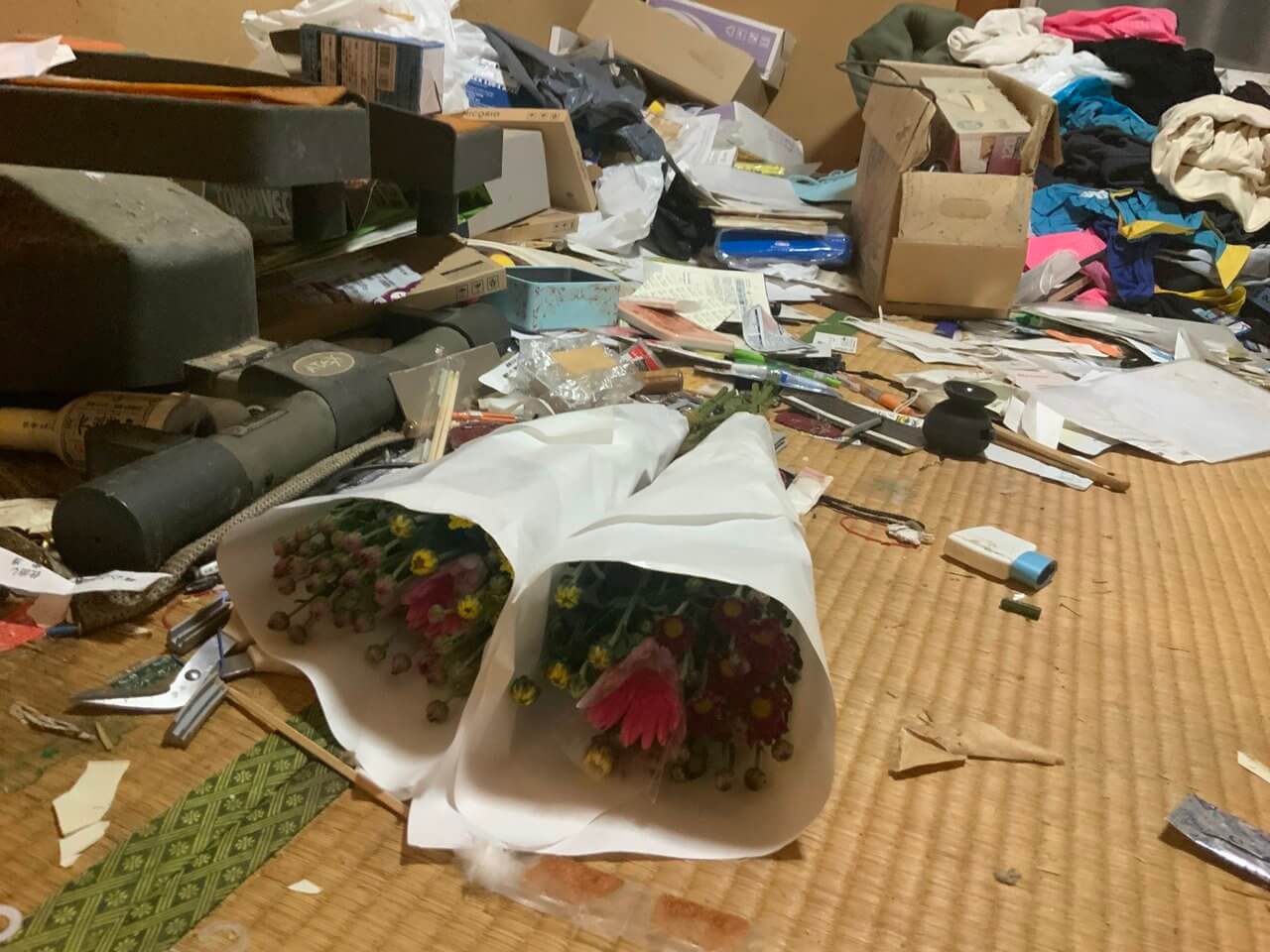 笠間市の孤独死の特殊清掃を終えた現場